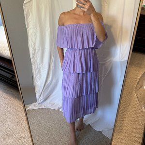 Lavender Midi Ruffle Dress